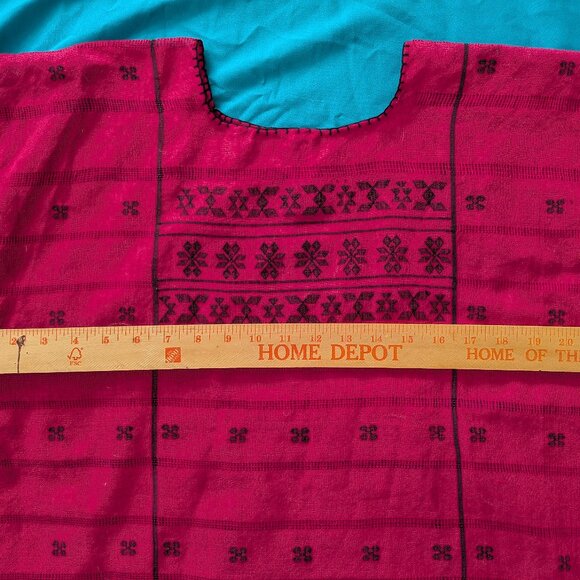 Mexican blouse top huipil red and black lightweight, OS, never worn - Picture 9 of 11